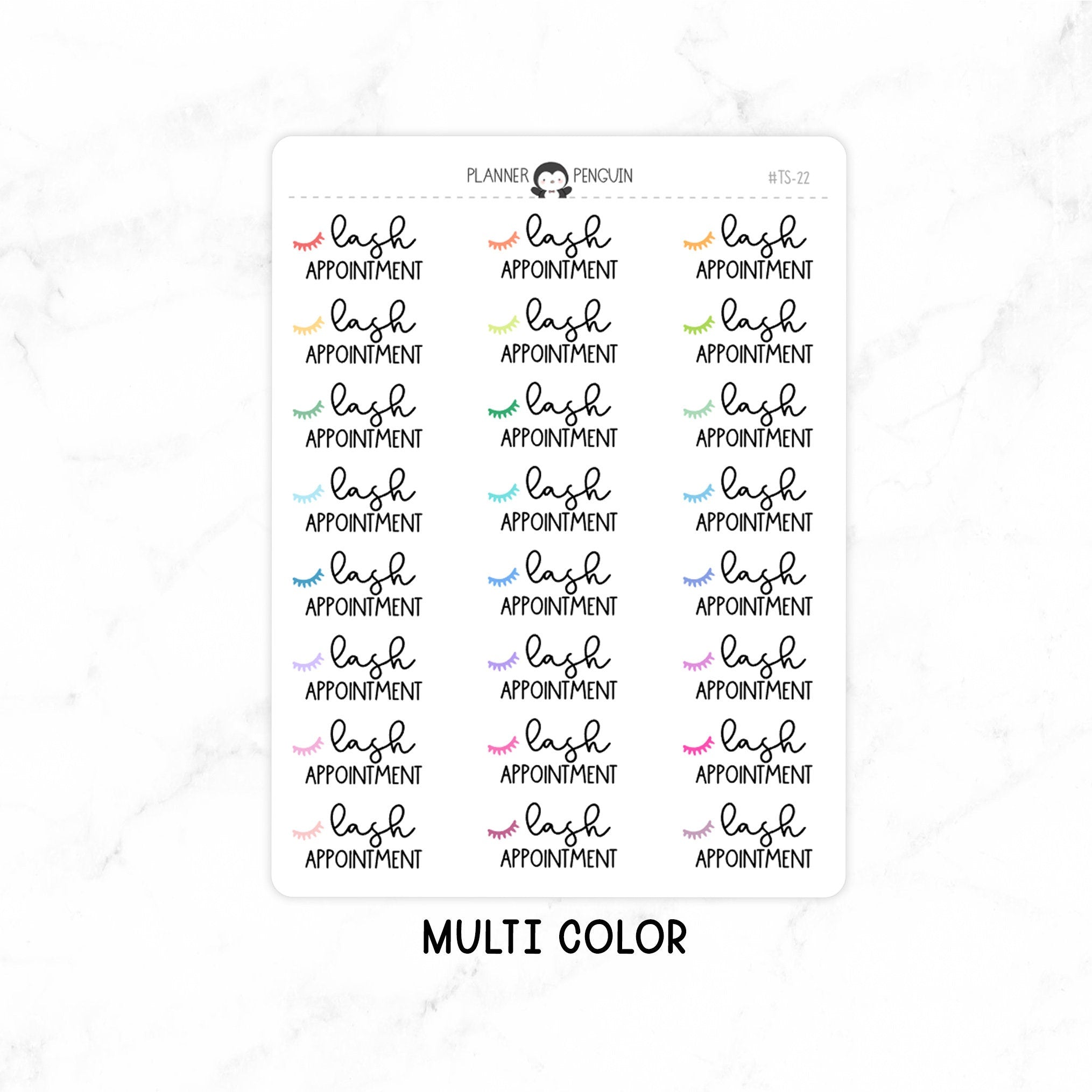 Lash Appointment - Icon Script Stickers