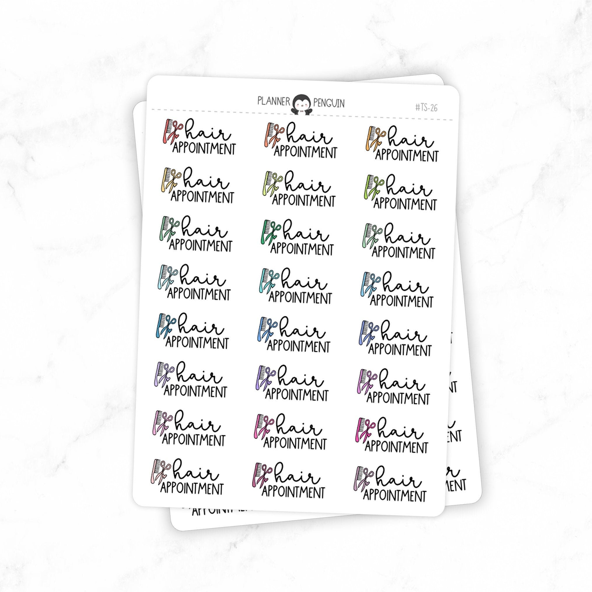 Hair Appointment - Icon Script Stickers