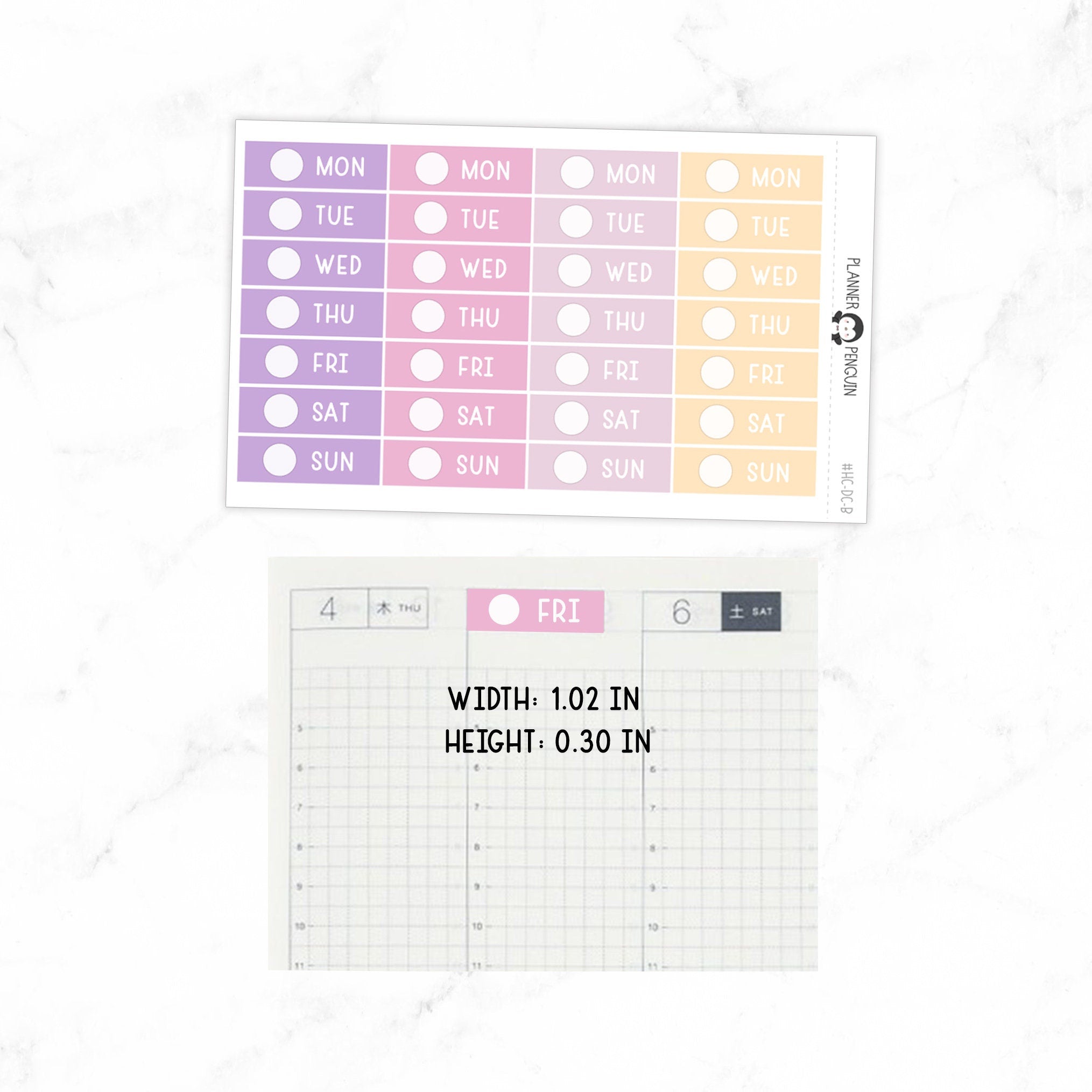 Hobonichi Cousin A5 Date CoverStickers// #HC-DC