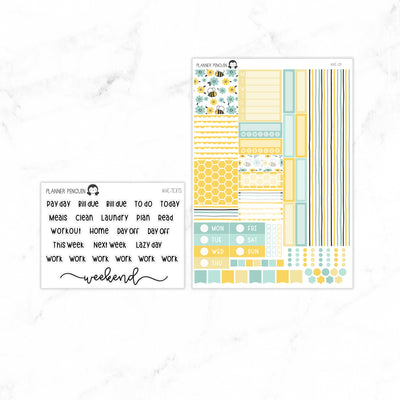 Bumble Bee Hobonichi Cousin A5 Weekly Sticker Kit// #HC-09