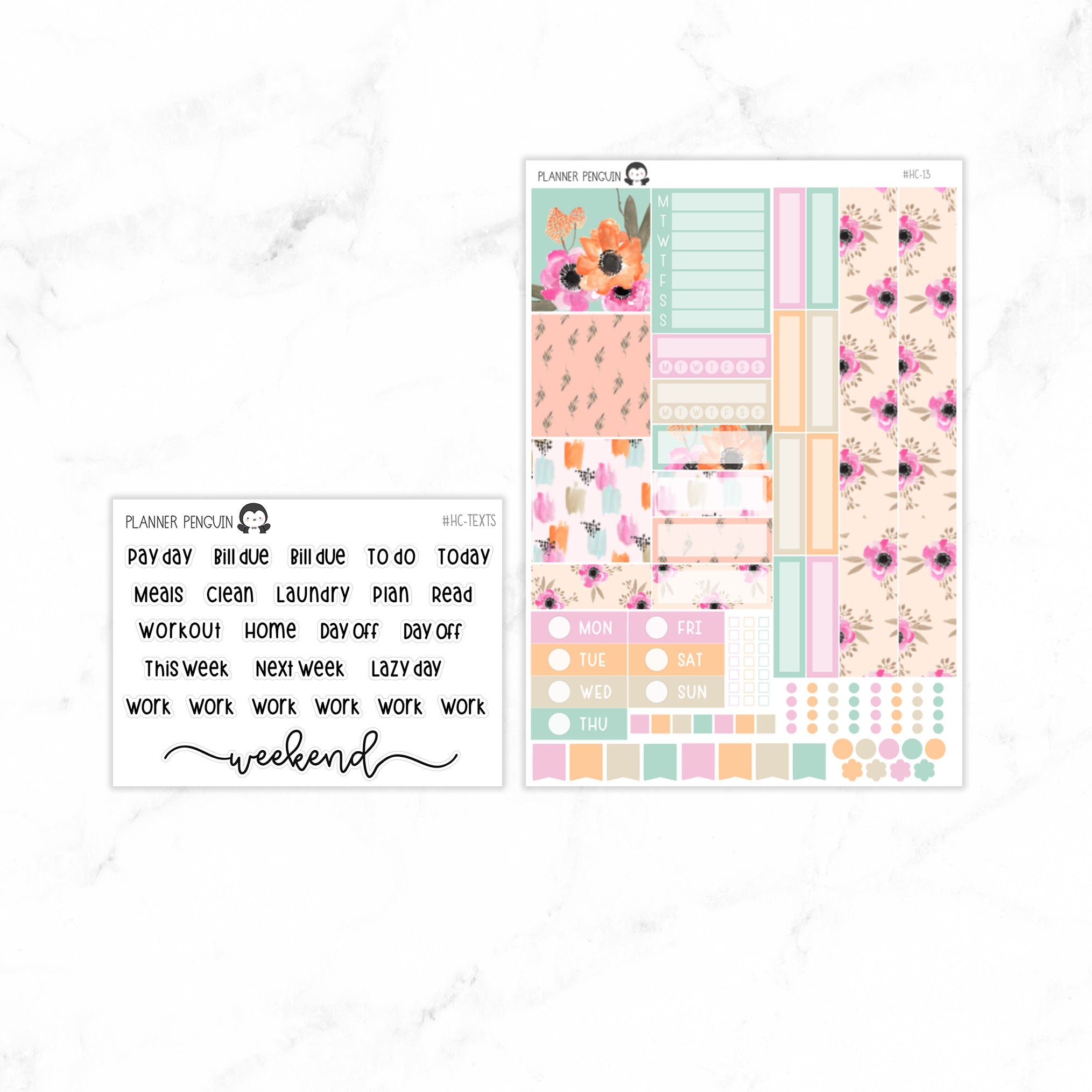Poppy Hobonichi Cousin A5 Weekly Sticker Kit// #HC-13