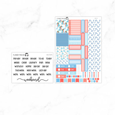 Nautical Hobonichi Cousin A5 Weekly Sticker Kit// #HC-14