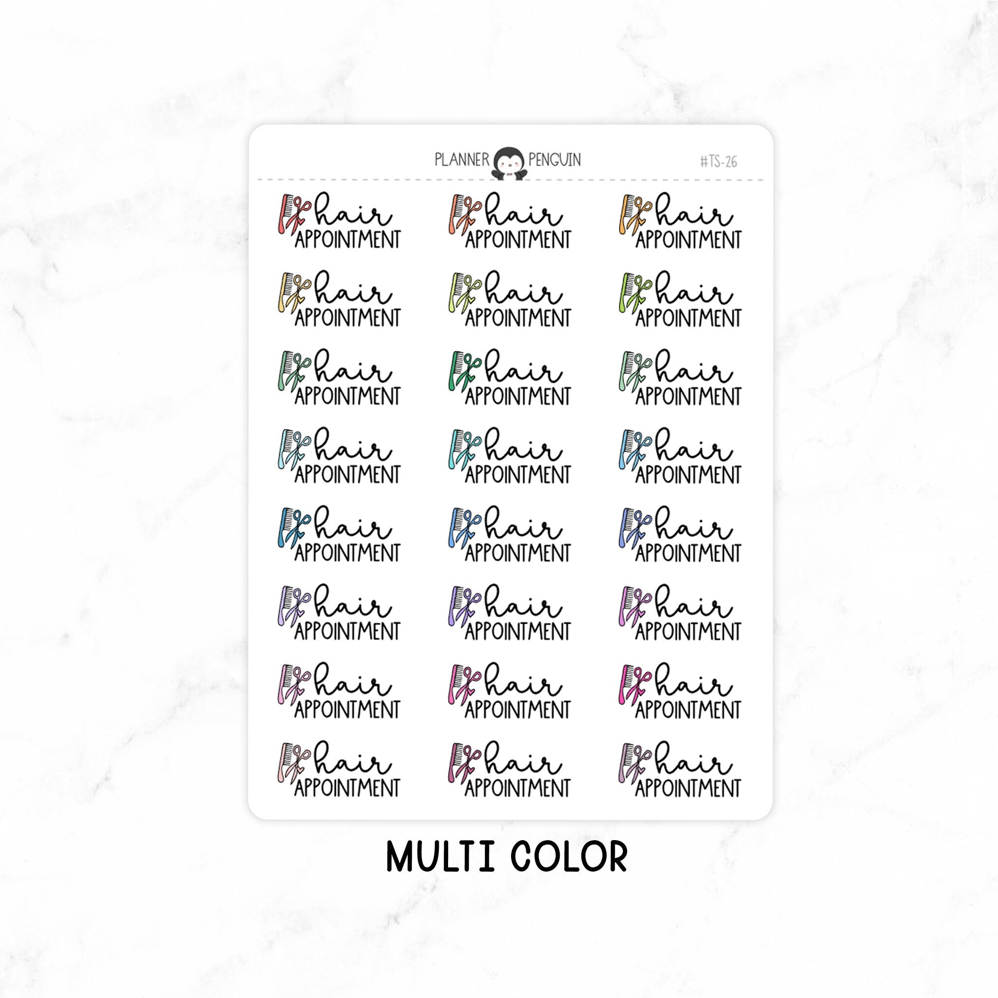 Hair Appointment - Icon Script Stickers