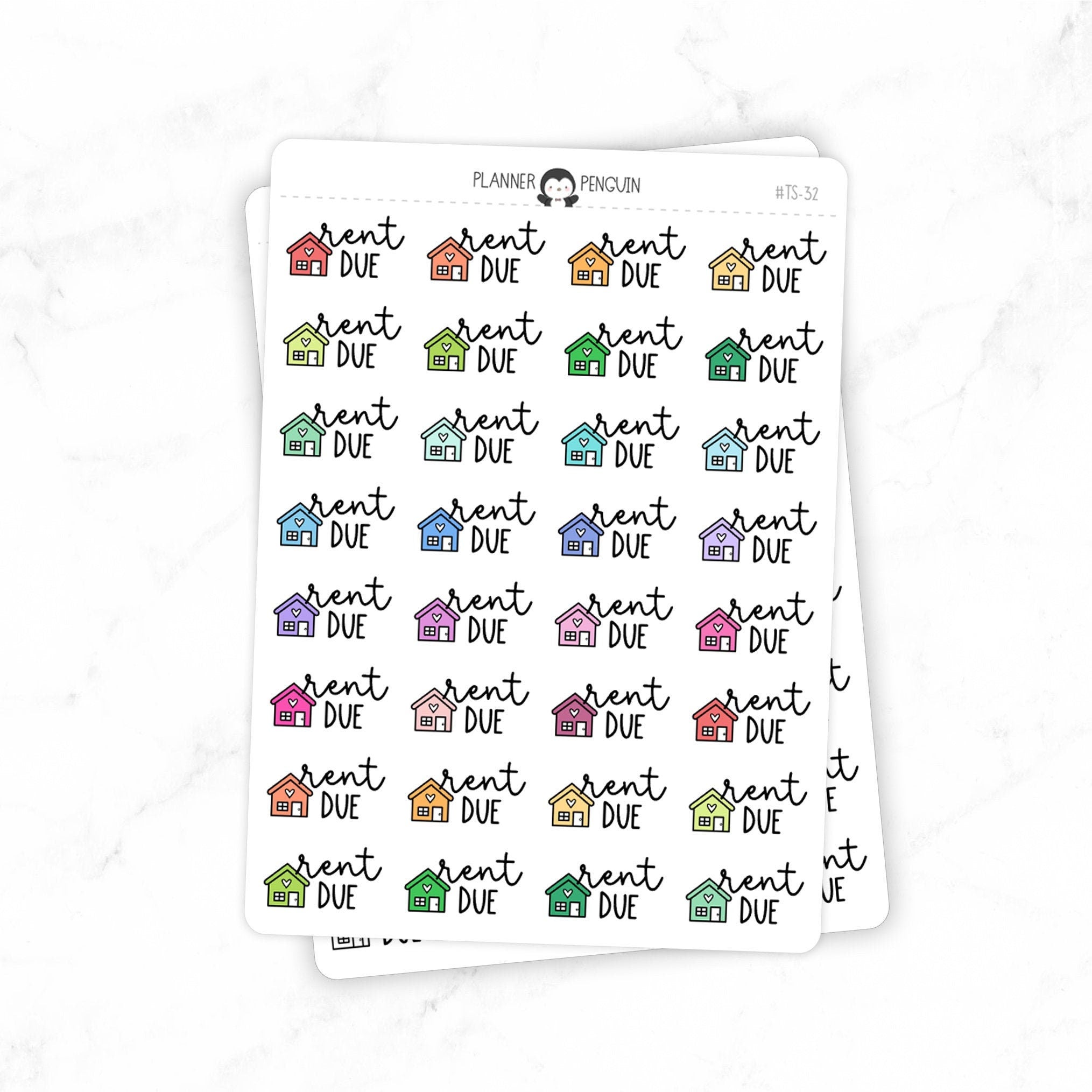 Rent Due - Icon Script Stickers