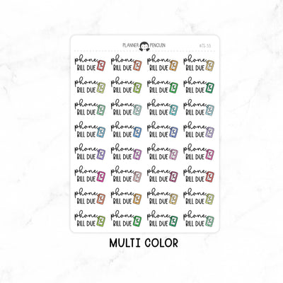 Phone Bill Due - Icon Script Stickers // #TS-33