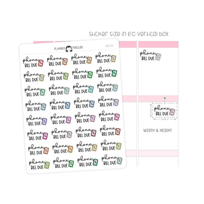 Phone Bill Due - Icon Script Stickers // #TS-33