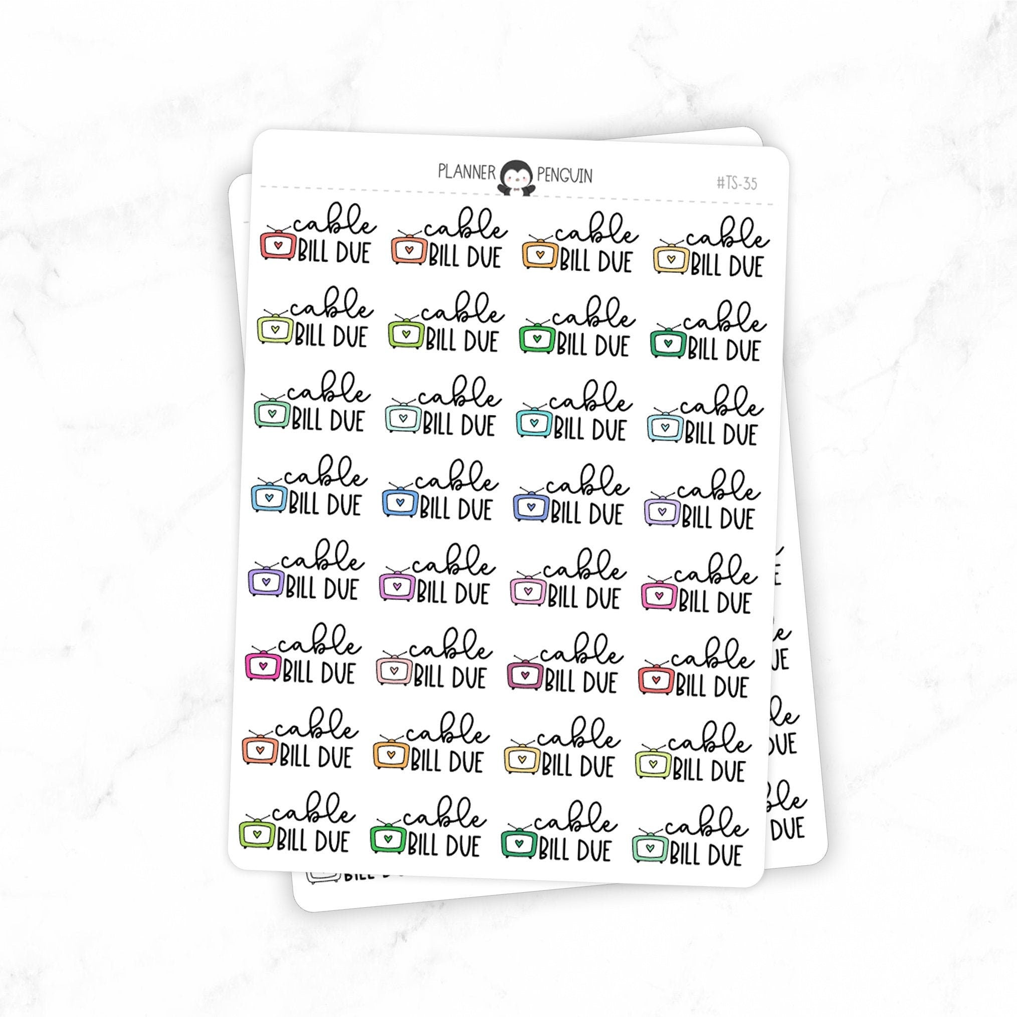 Cable Bill Due - Icon Script Stickers