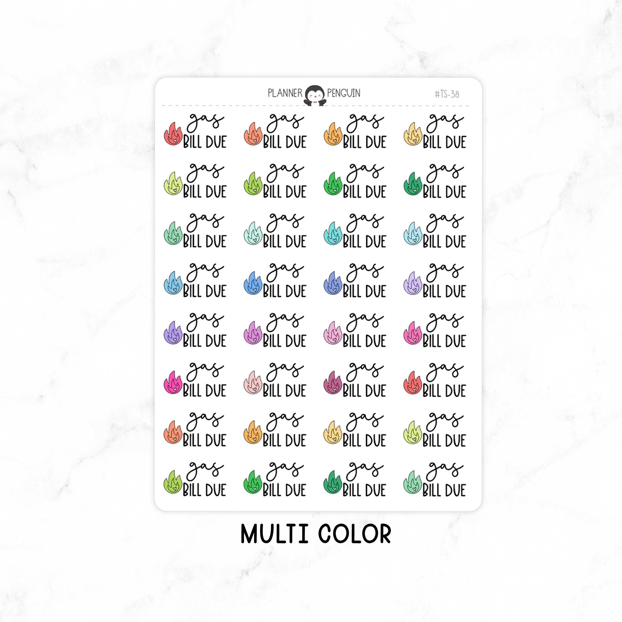 Gas Bill Due - Icon Script Stickers