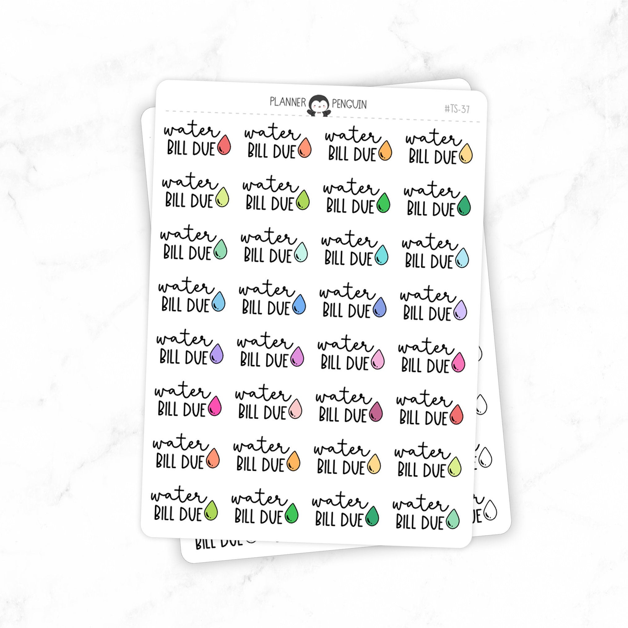 Water Bill Due - Icon Script Stickers