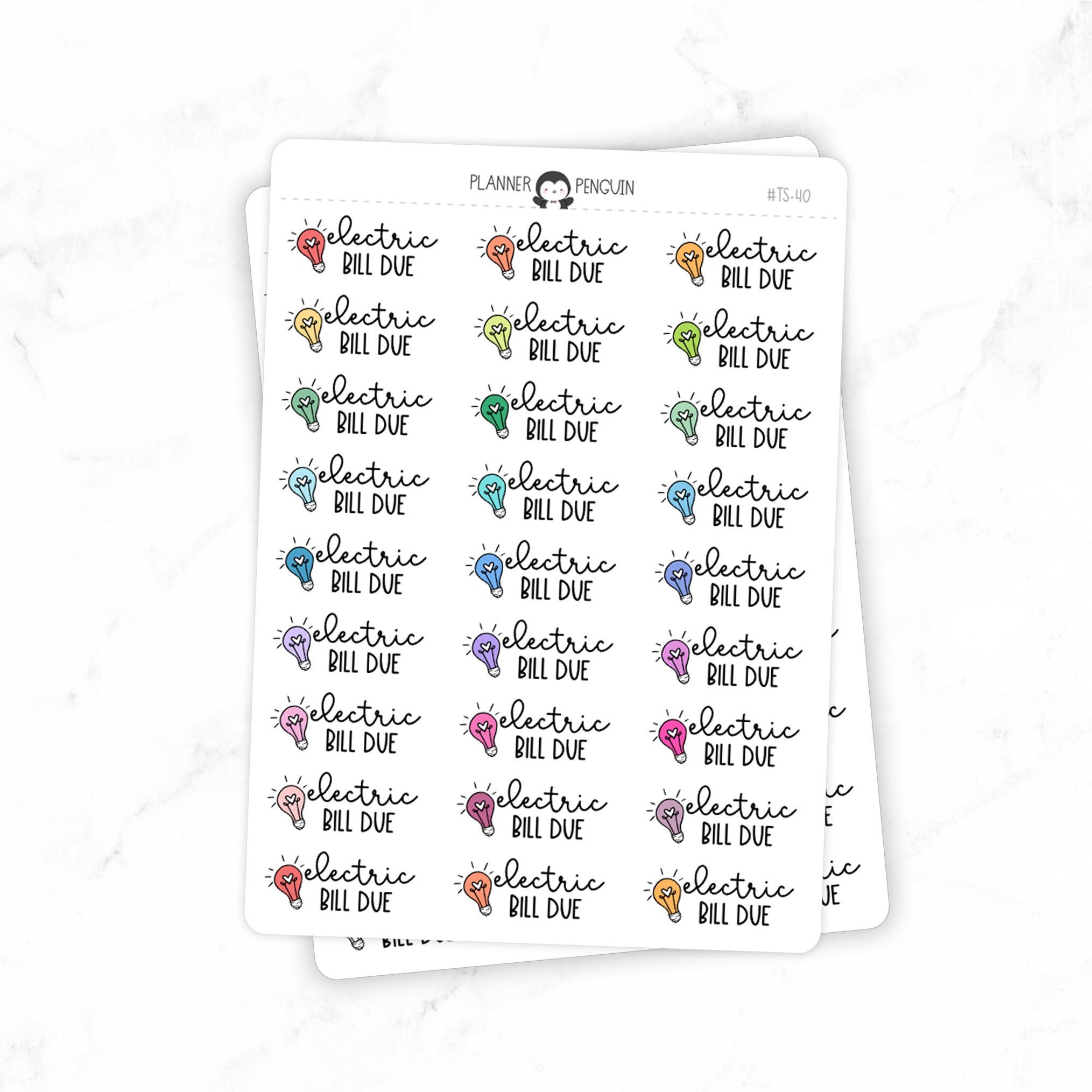 Electric Bill Due - Icon Script Stickers