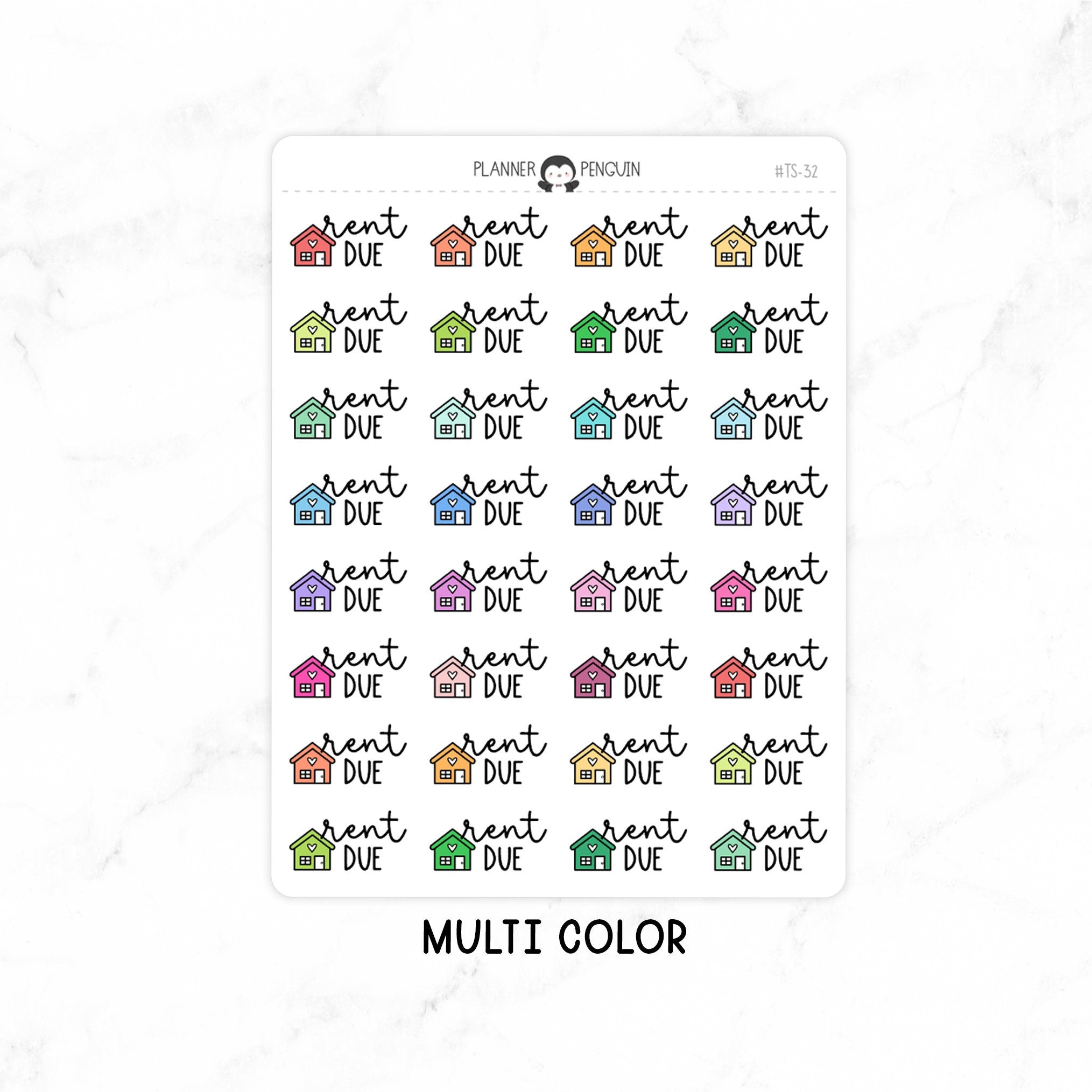 Rent Due - Icon Script Stickers