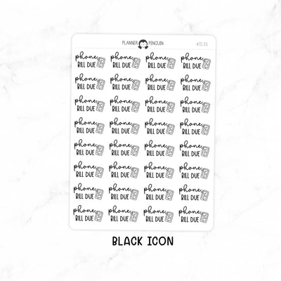 Phone Bill Due - Icon Script Stickers // #TS-33
