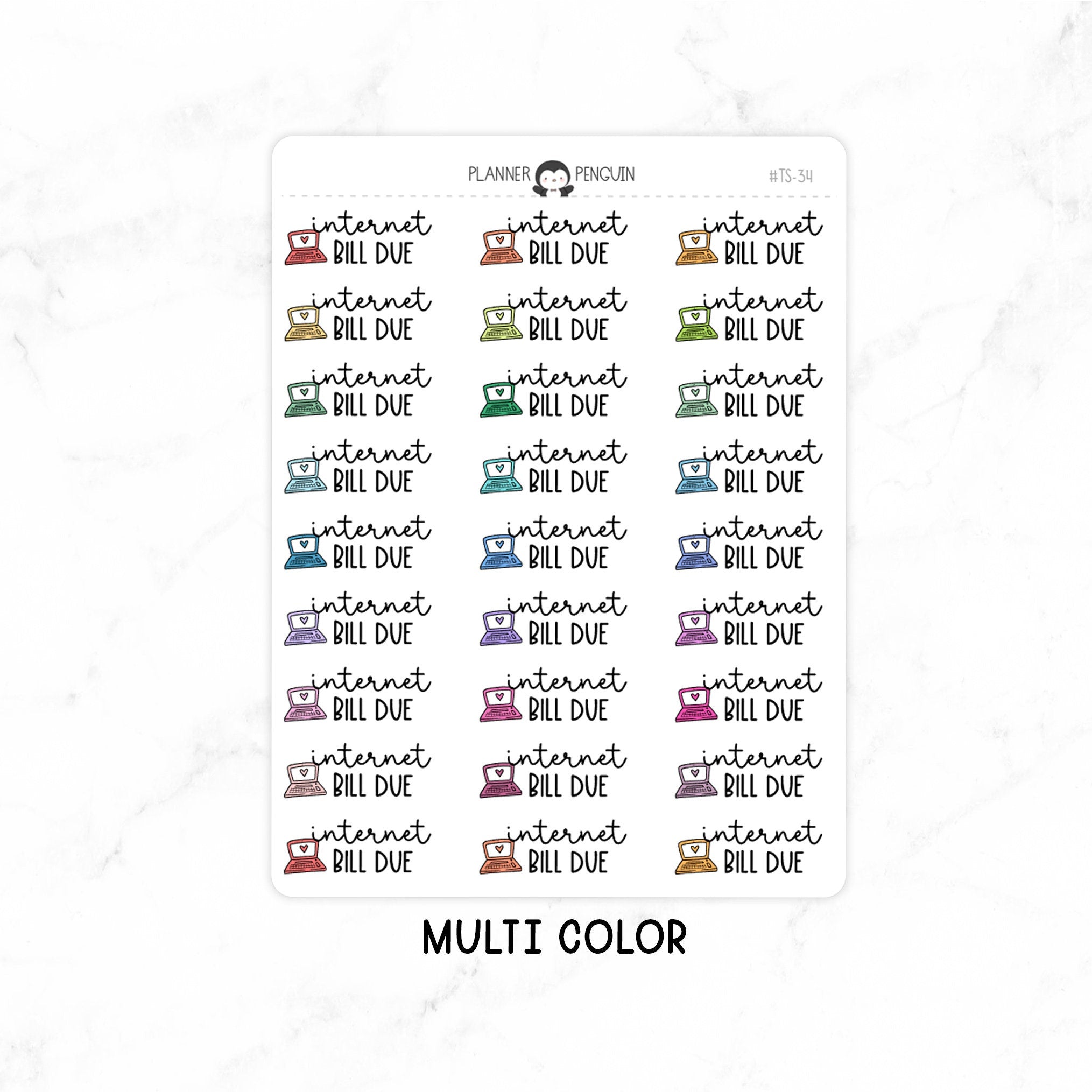 Internet Bill Due - Icon Script Stickers