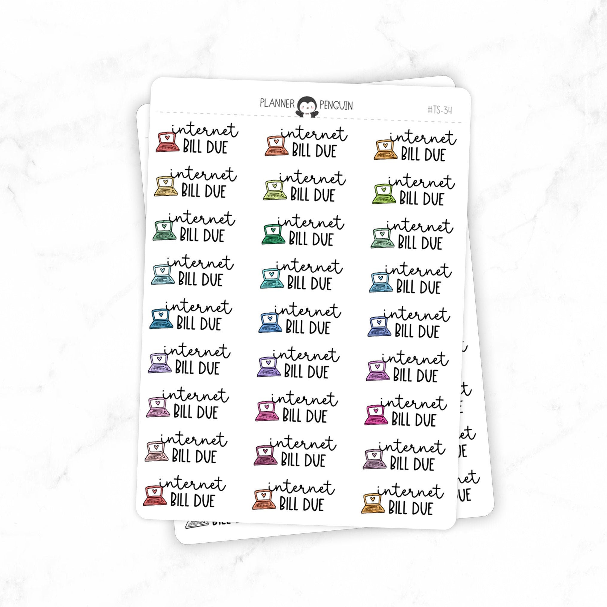 Internet Bill Due - Icon Script Stickers
