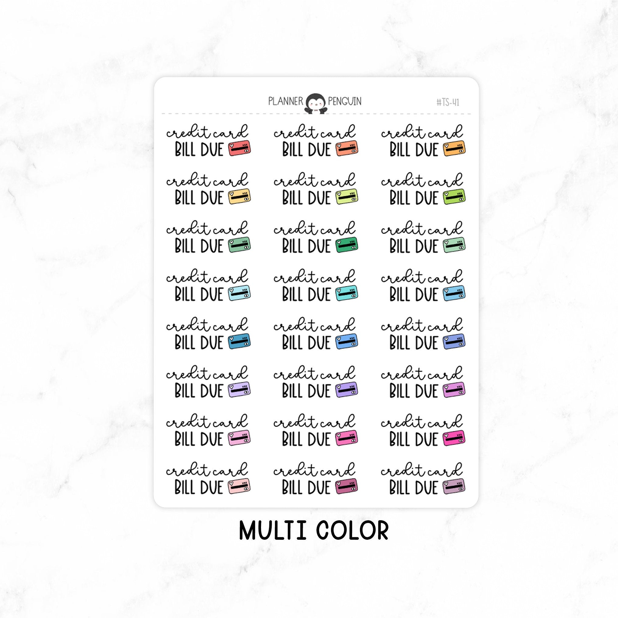 Credit Card Bill Due - Icon Script Stickers