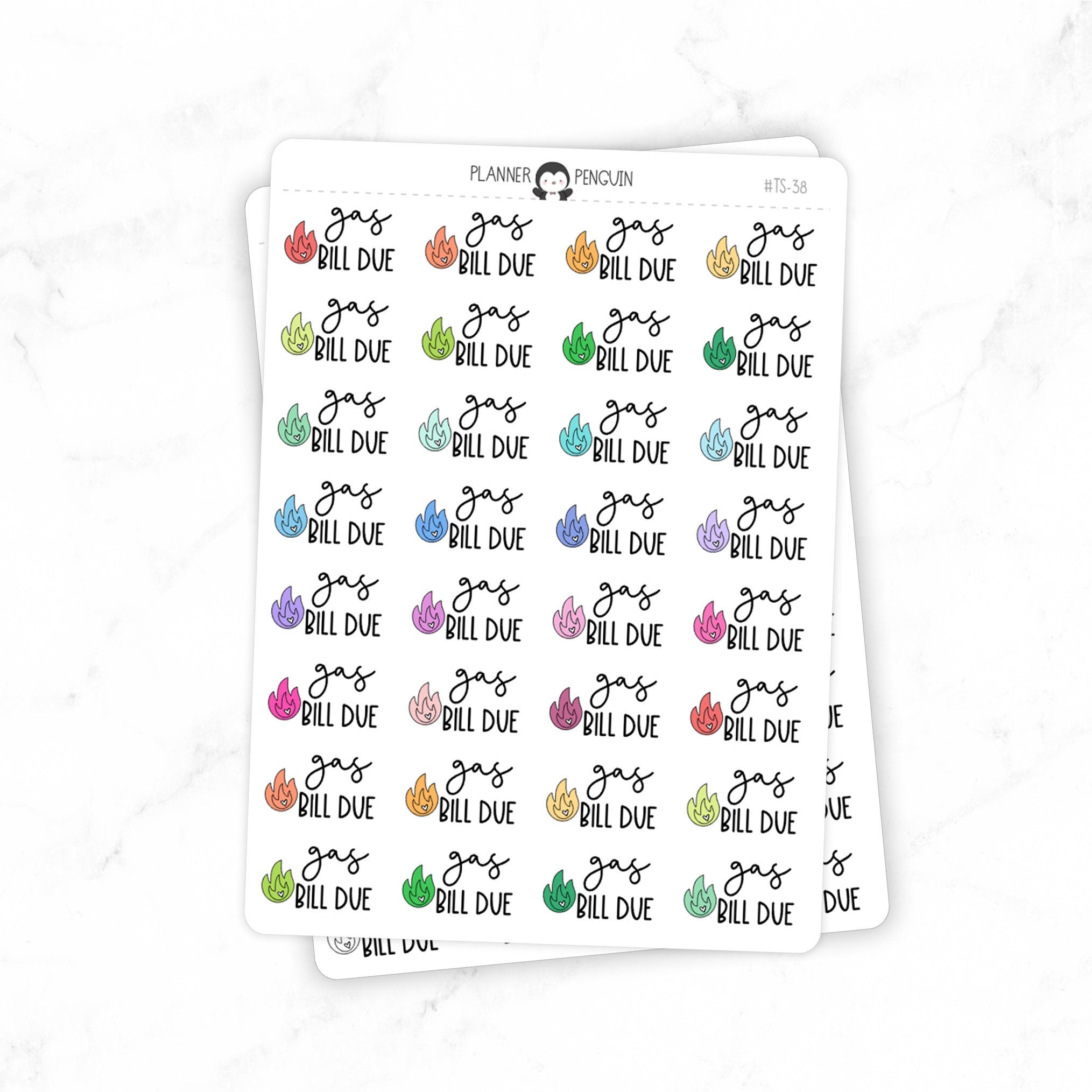 Gas Bill Due - Icon Script Stickers