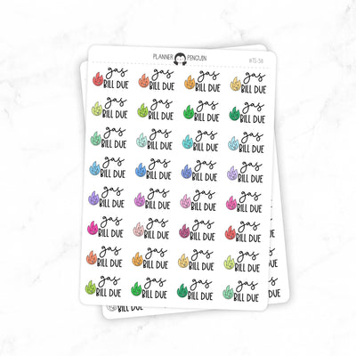 Gas Bill Due - Icon Script Stickers // #TS-38