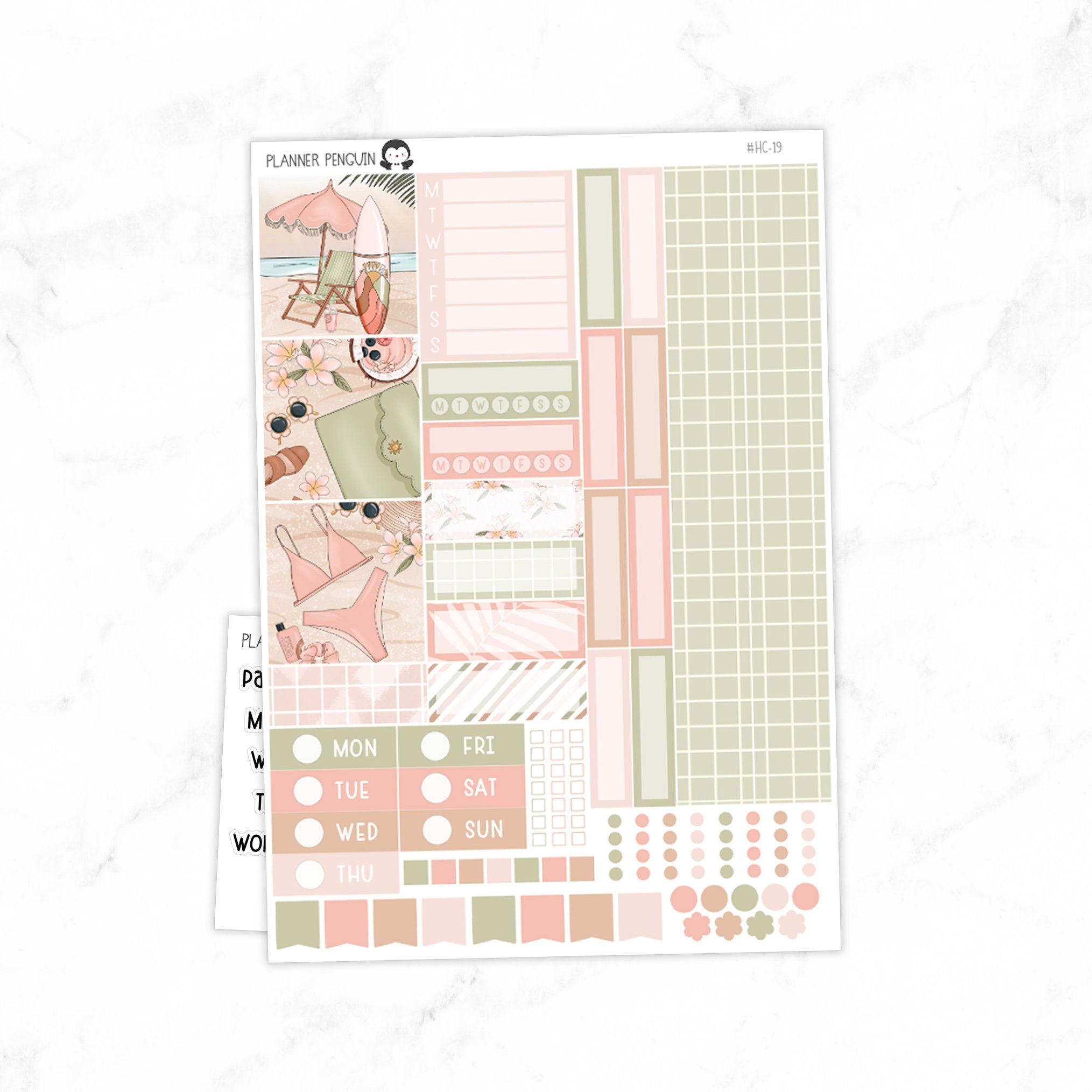 Summer Vibes Hobonichi Cousin A5 Weekly Sticker Kit// #HC-19