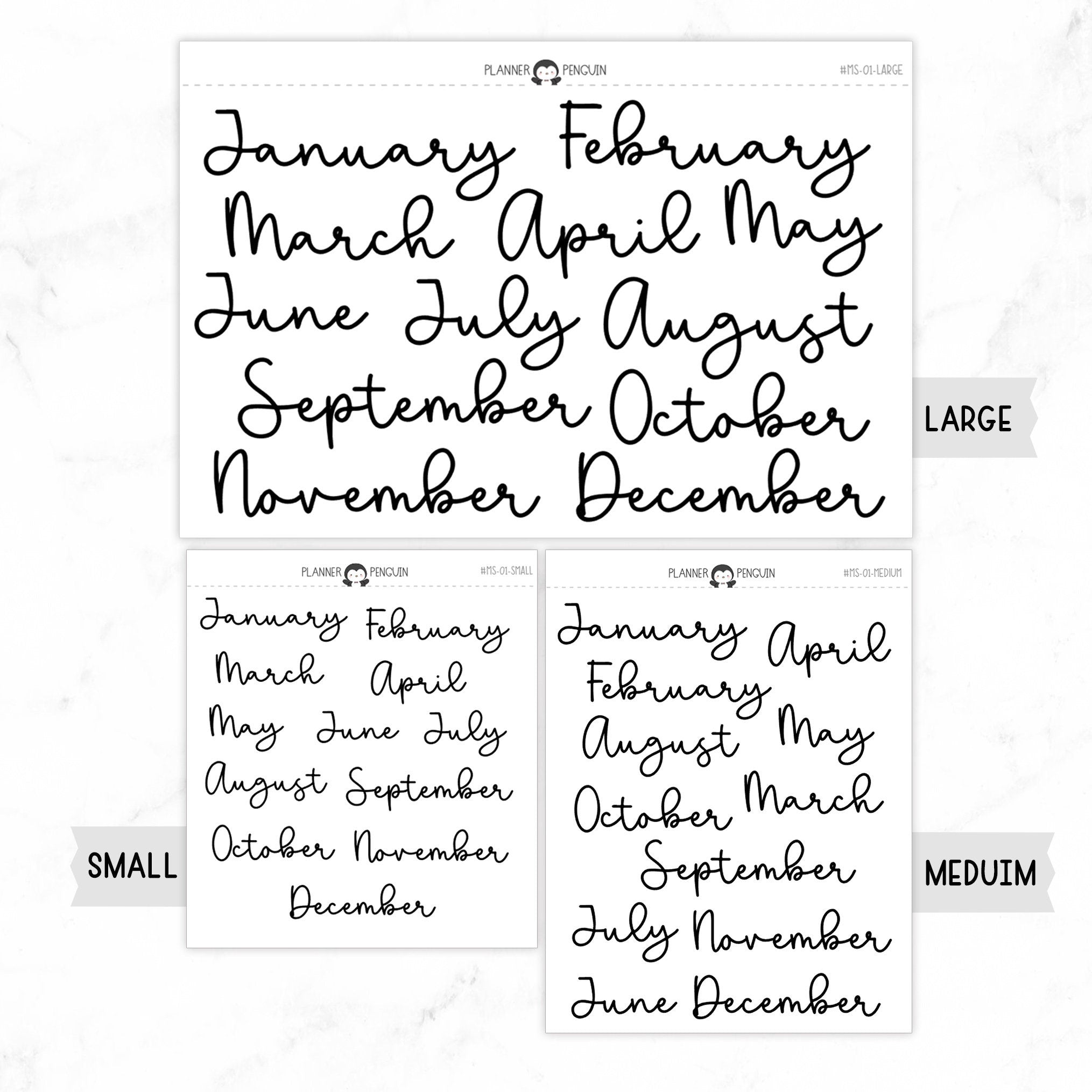 Monthly Script stickers MS-01
