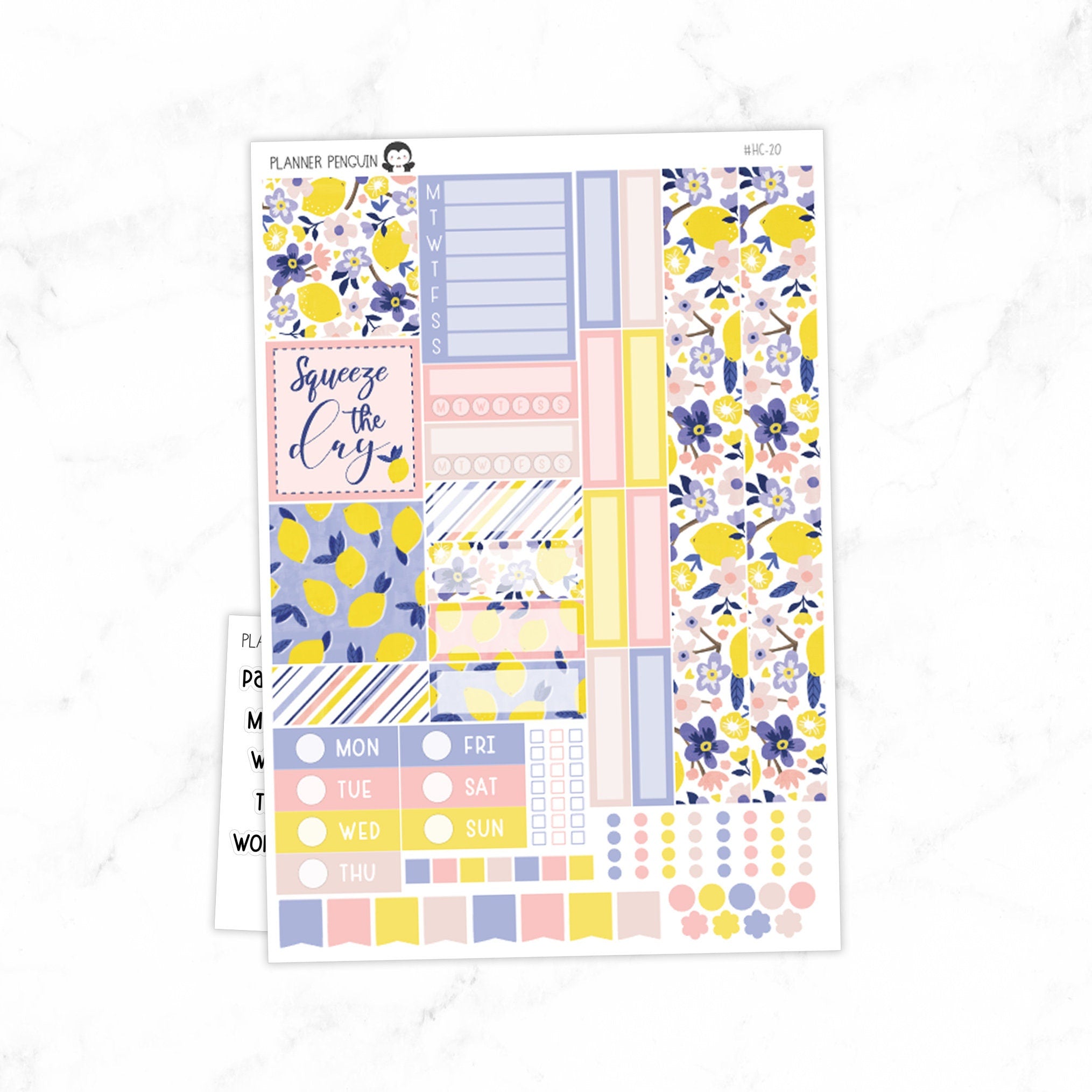 Lemon Twist Hobonichi Cousin A5 Weekly Sticker Kit// #HC-20