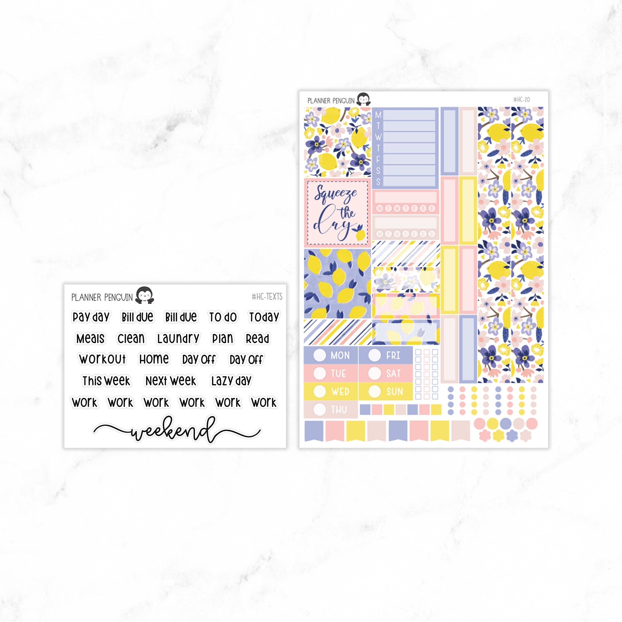 Lemon Twist Hobonichi Cousin A5 Weekly Sticker Kit// #HC-20
