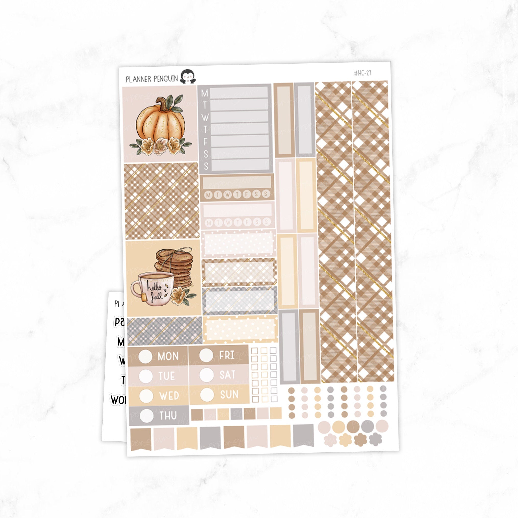 Hello Fall Hobonichi Cousin A5 Weekly Sticker Kit// #HC-27
