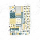 Mustard And Navy Hobonichi Cousin A5 Weekly Sticker Kit// #HC-23
