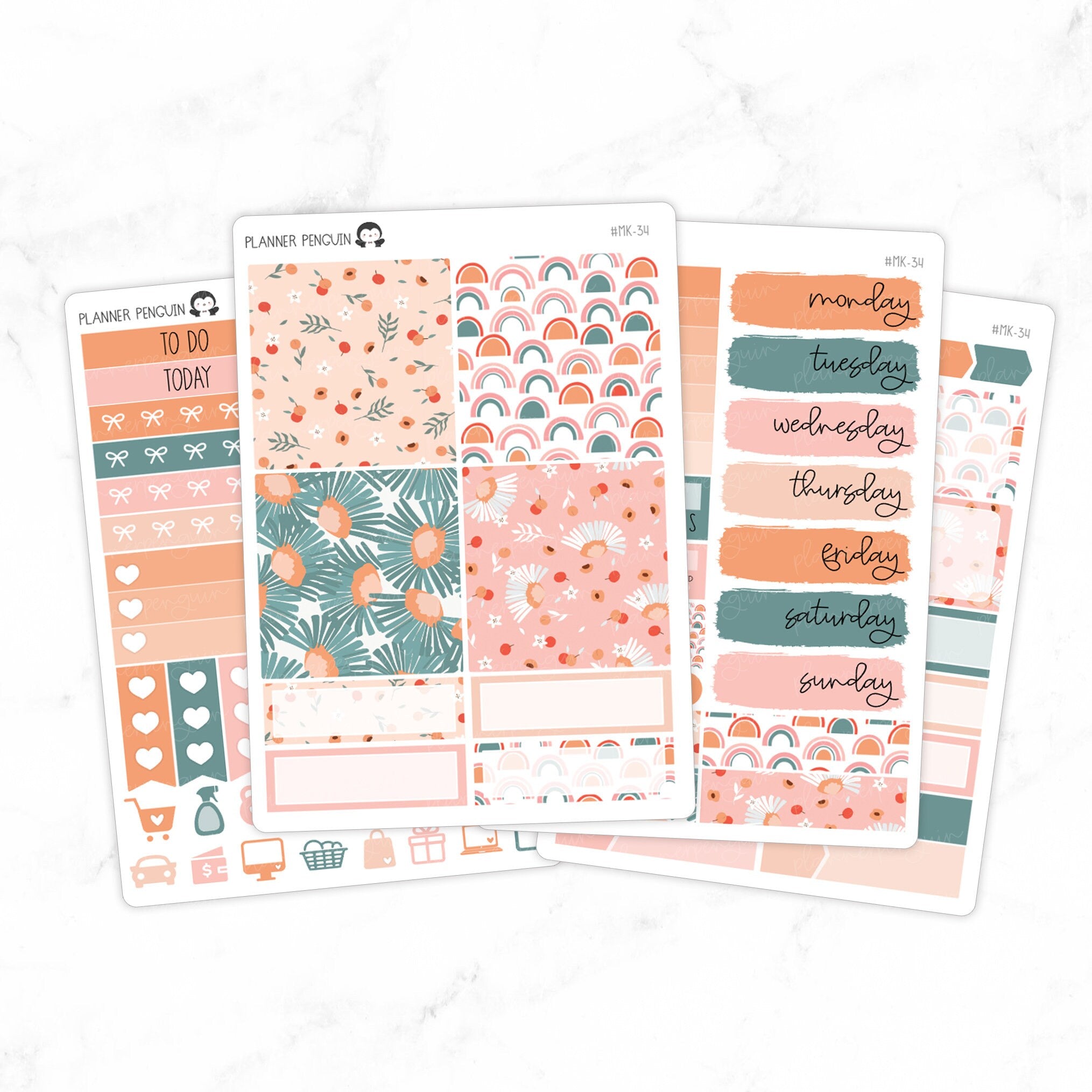 Peach Floral Mini Weekly B6 Kit
