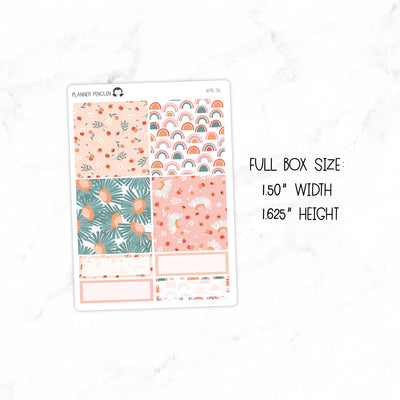 Peach Floral Mini Weekly B6 Kit// #MK-34