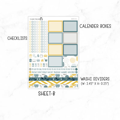 Mustard And Navy A5 Daily Duo Sticker Kit// #A5-02