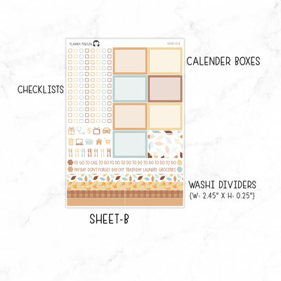 Fall Floral A5 Daily Duo Sticker Kit// #A5-05