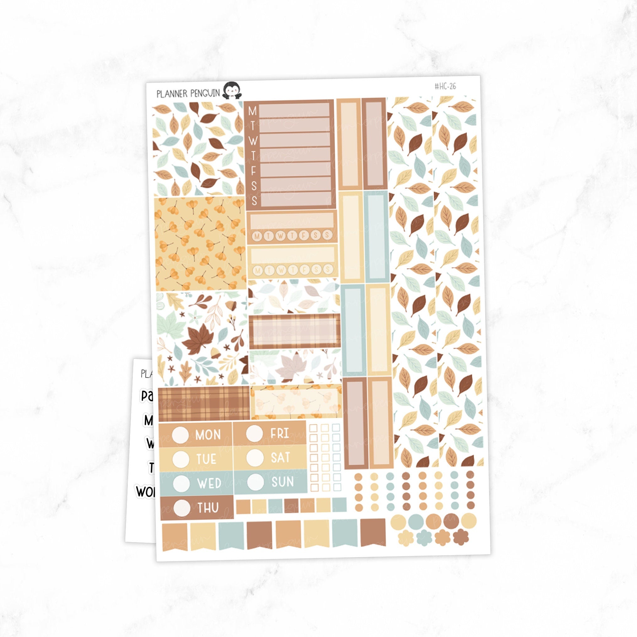 Fall Floral Hobonichi Cousin A5 Weekly Sticker Kit// #HC-26