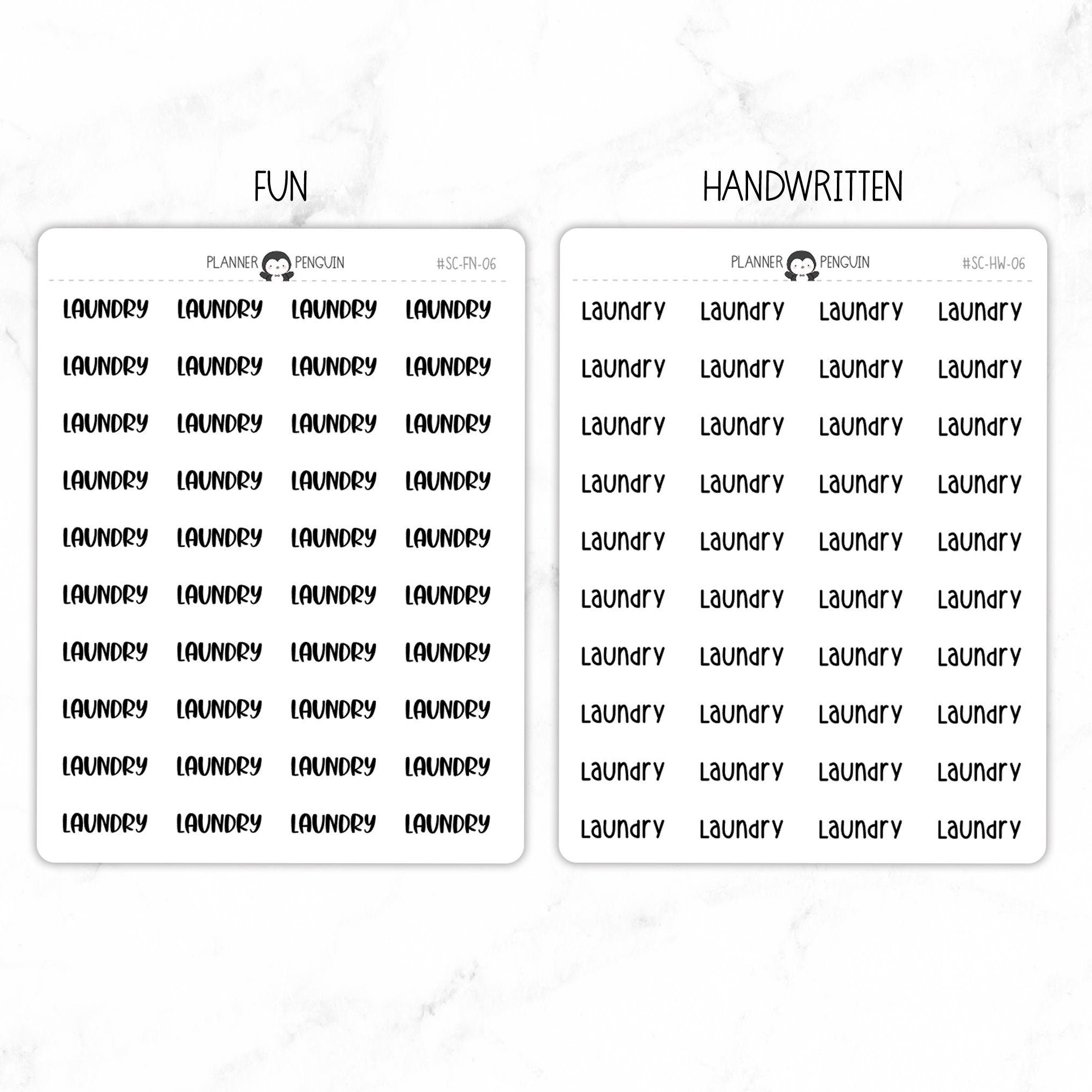 Laundry Script Stickers