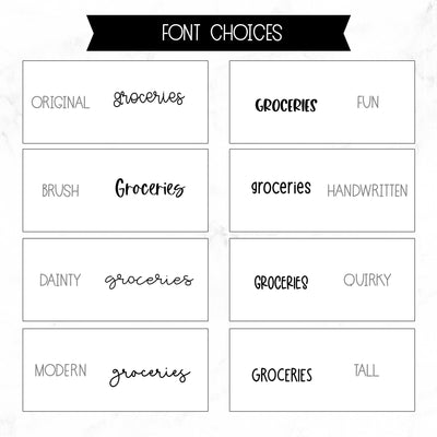 Groceries Script Stickers // #SC-16