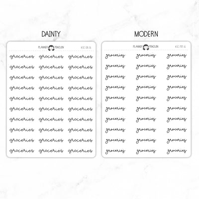 Groceries Script Stickers // #SC-16