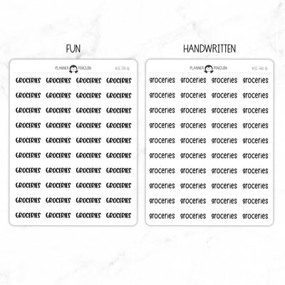 Groceries Script Stickers // #SC-16