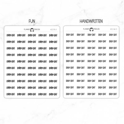 Day Off Script Stickers // #SC-17
