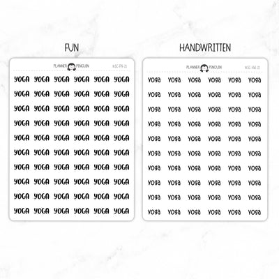 Yoga Script Stickers // #SC-21