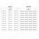 Lazy Day Script Stickers