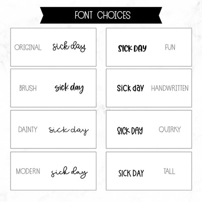Sick Day Script Stickers // #SC-27
