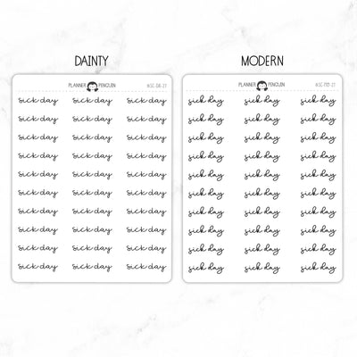 Sick Day Script Stickers // #SC-27