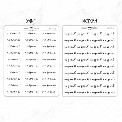 No Spend Script Stickers // #SC-28