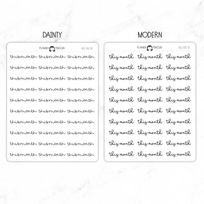 This Month Script Stickers // #SC-30