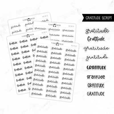 Gratitude Script Stickers // #SC-33