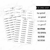 No Spend Script Stickers