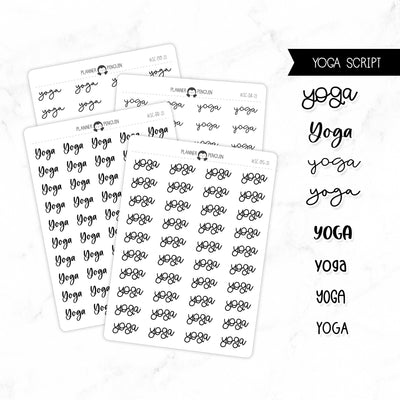 Yoga Script Stickers // #SC-21