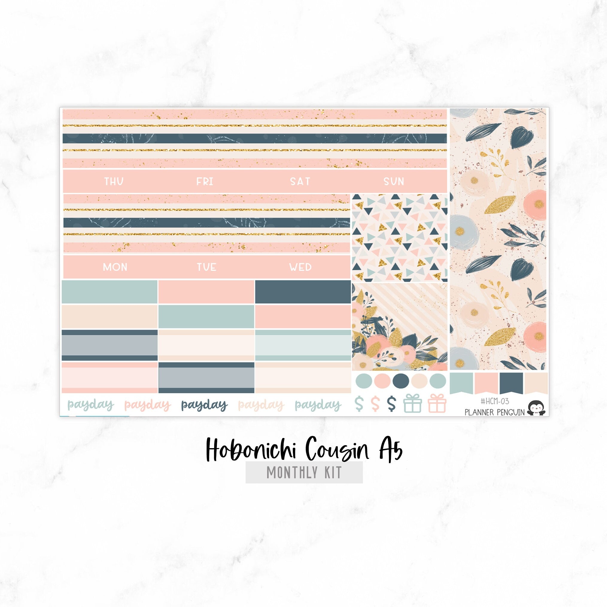 Blush Undated Hobonichi Monthly Kit