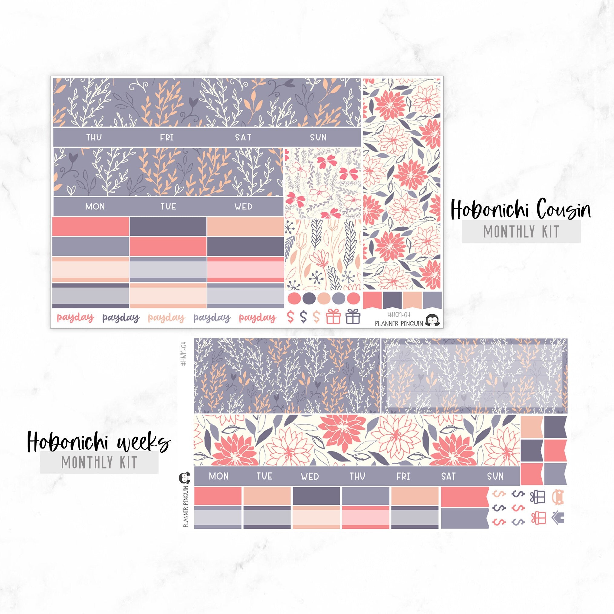 Coral Undated Hobonichi Monthly Kit