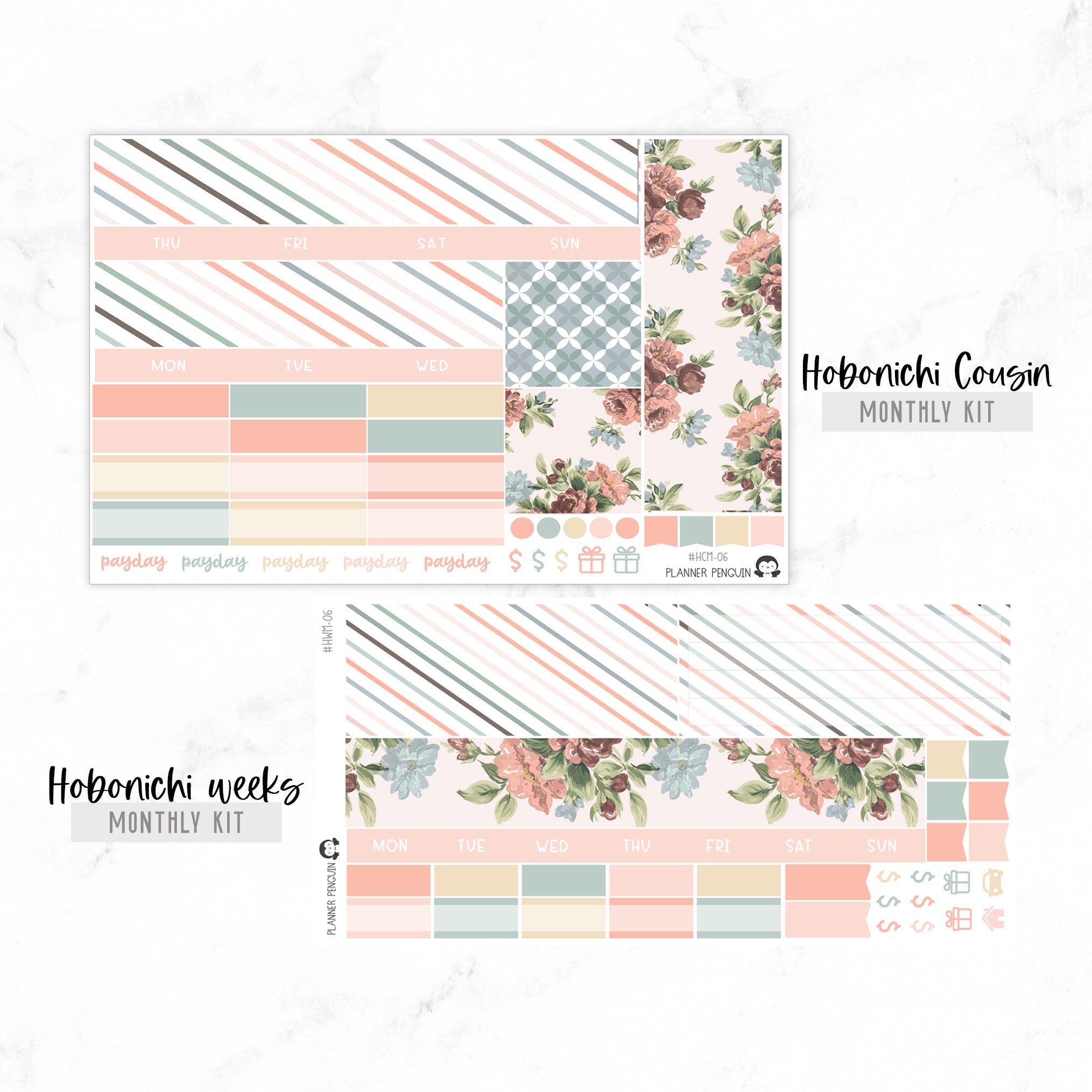 Rose Undated Hobonichi Monthly Kit// #HMK-06