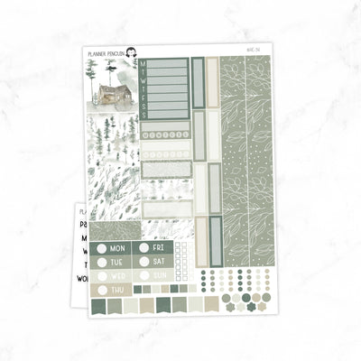 Winter Forest Hobonichi Cousin A5 Weekly Sticker Kit// #HC-34